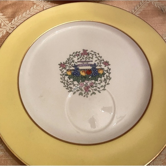 Lenox Somerset Snack Plates Yellow and White Set of 6 - Picture 1 of 6